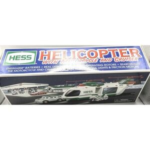 NEW 2001 Hess‎ Truck Helicopter with Motorcycle & Cruiser Lights And Sound